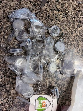 Retractable Badge Reel Lot - Clear Plastic with Metal Clip